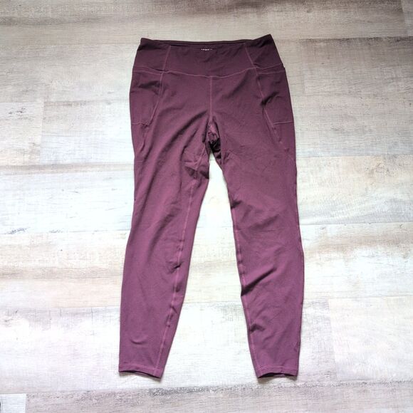 Torrid Pants Womens 1X Burgundy Purple Leggings Rayon Nylon Blend Stretch - Picture 5 of 7